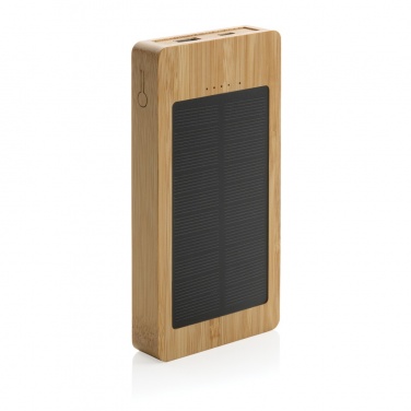 Logo trade advertising products image of: Sunwick 10.000 mAh Bamboo solar powerbank