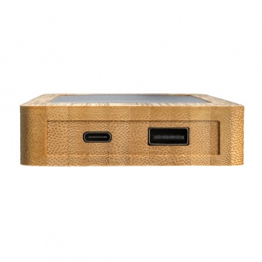 Logotrade business gift image of: Sunwick 10.000 mAh Bamboo solar powerbank