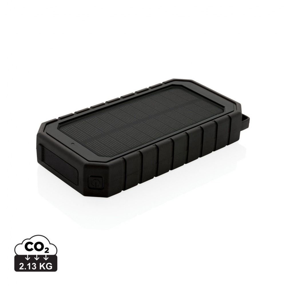 Logo trade promotional gifts image of: RCS recycled plastic Solar powerbank with 10W Wireless