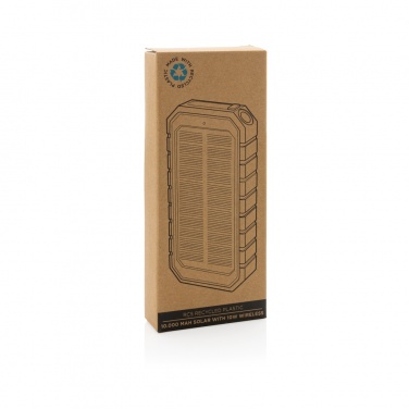 Logotrade promotional item picture of: RCS recycled plastic Solar powerbank with 10W Wireless