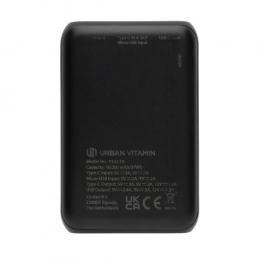 Logo trade promotional merchandise picture of: Urban Vitamin Alameda 10.000 mAh 18W PD powerbank