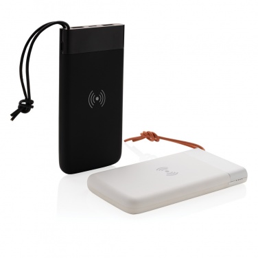Logo trade promotional merchandise image of: Aria 8.000 mAh 5W wireless charging powerbank