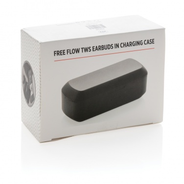 Logo trade promotional items picture of: Free Flow TWS earbuds in charging case