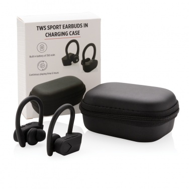 Logo trade corporate gifts picture of: TWS sport earbuds in charging case