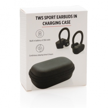Logo trade corporate gift photo of: TWS sport earbuds in charging case
