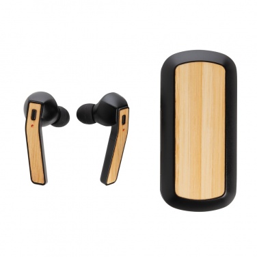 Logo trade promotional item photo of: Bamboo Free Flow TWS earbuds in case