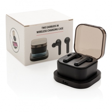 Logotrade business gift image of: TWS earbuds in wireless charging case