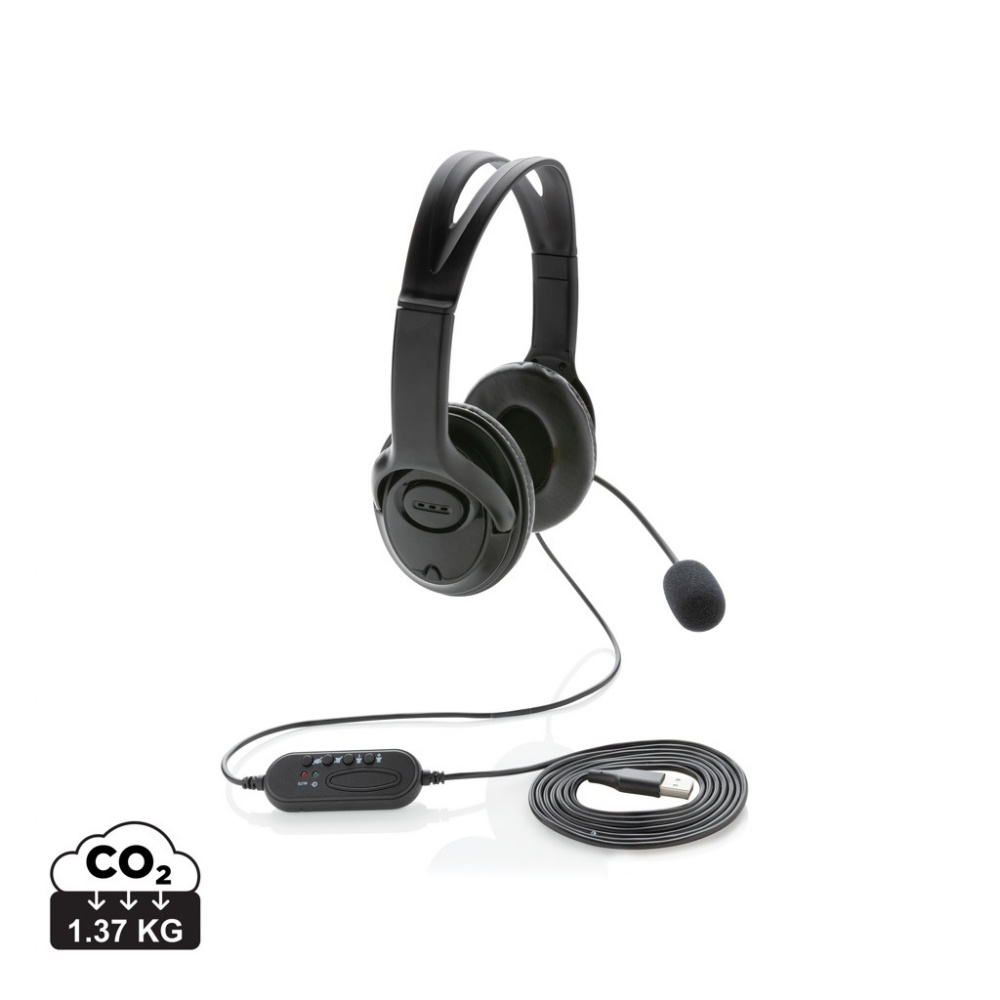Logo trade advertising products image of: Over ear wired work headset