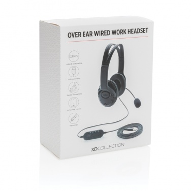 Logo trade advertising product photo of: Over ear wired work headset