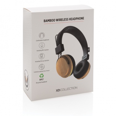 Logotrade promotional giveaway picture of: Bamboo wireless headphone