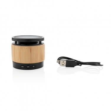 Logotrade promotional gift picture of: Bamboo wireless charger speaker