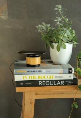 Logotrade promotional giveaway picture of: Bamboo wireless charger speaker