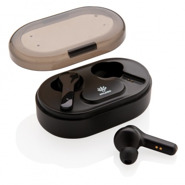 Logo trade promotional item photo of: Light up logo TWS earbuds in charging case