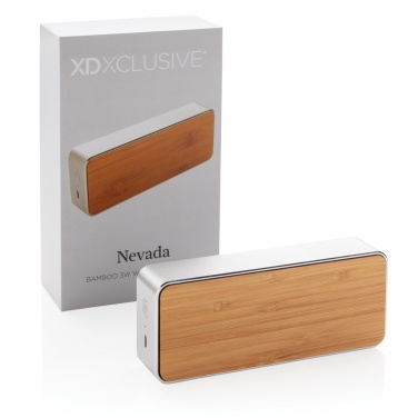 Logotrade promotional product picture of: Nevada Bamboo 3W wireless speaker