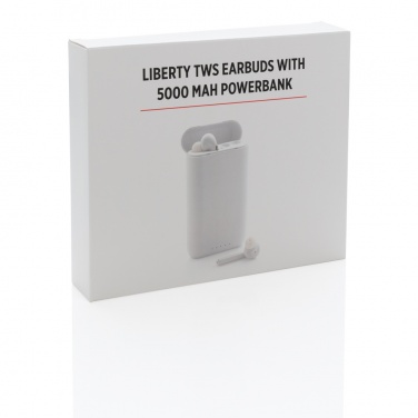 Logotrade promotional merchandise photo of: Liberty TWS earbuds with 5.000 mAh powerbank