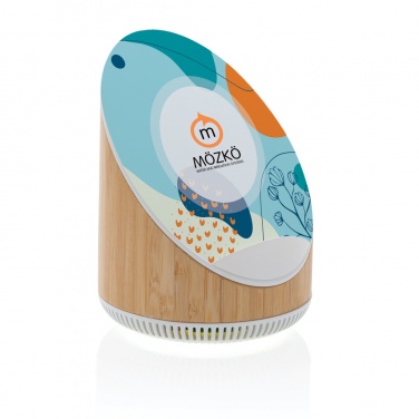 Logo trade promotional items picture of: Ovate bamboo 5W speaker with 15W wireless charger