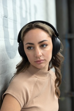 Logo trade promotional gifts image of: Urban Vitamin Cupertino RCS rplastic ANC headphone