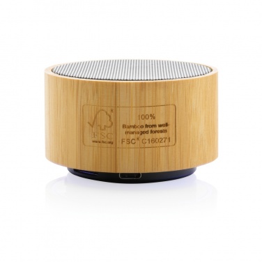 Logotrade corporate gift picture of: RCS recycled plastic and bamboo 3W wireless speaker