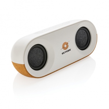 Logo trade promotional gift photo of: Oregon RCS recycled plastic and cork 10W speaker