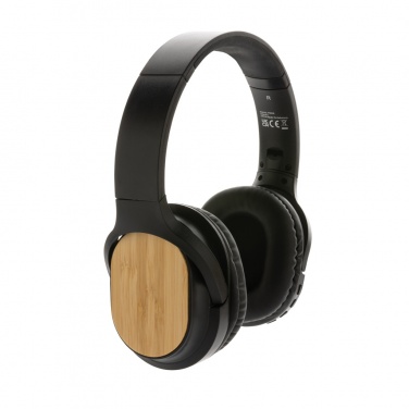 Logo trade promotional gift photo of: RCS and bamboo Elite Foldable wireless headphone