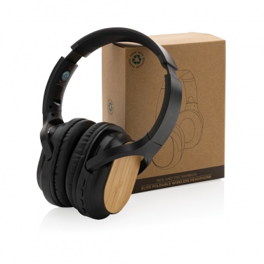 Logo trade corporate gift photo of: RCS and bamboo Elite Foldable wireless headphone