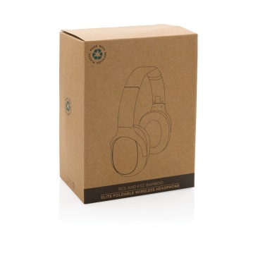 Logo trade promotional merchandise photo of: RCS and bamboo Elite Foldable wireless headphone