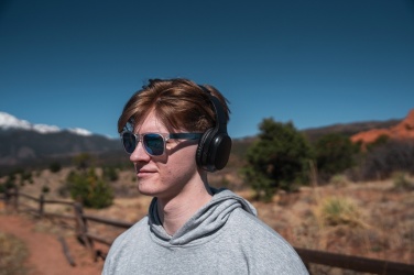 Logotrade advertising product image of: RCS recycled plastic Elite Foldable wireless headphone