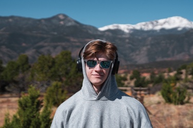 Logo trade promotional gift photo of: RCS recycled plastic Elite Foldable wireless headphone