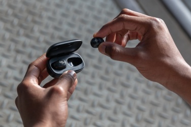 Logo trade promotional giveaways picture of: Urban Vitamin Palm Springs RCS rplastic ENC earbuds