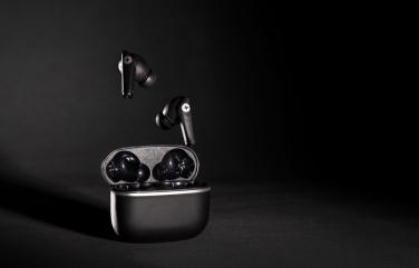 Logo trade promotional giveaway photo of: RCS recycled plastic Swiss Peak TWS earbuds 2.0