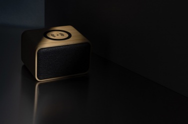 Logo trade corporate gifts picture of: RCS Rplastic 3W speaker with bamboo 5W wireless