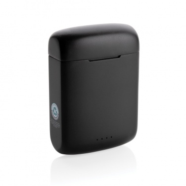 Logotrade promotional giveaway image of: Skywave RCS recycled plastic solar earbuds