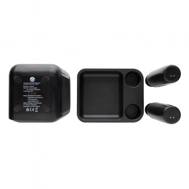 Logo trade advertising products picture of: Singvibe RCS recycled plastic karaoke set with double mic