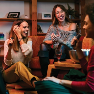 Logo trade corporate gifts image of: Singvibe RCS recycled plastic karaoke set with double mic