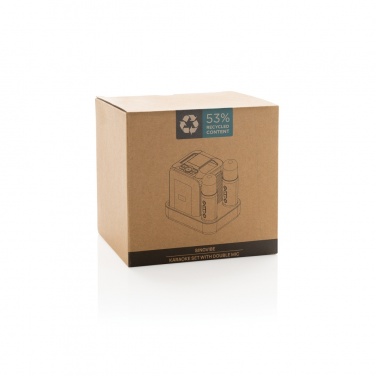 Logo trade promotional giveaways image of: Singvibe RCS recycled plastic karaoke set with double mic