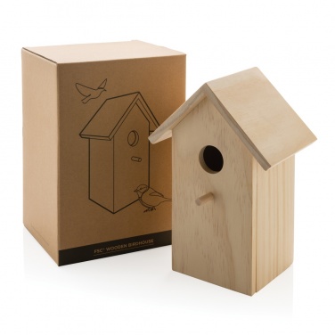 Logo trade promotional giveaways picture of: Wooden birdhouse