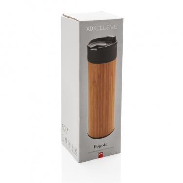 Logo trade promotional items image of: Bogota vacuum bamboo coffee mug