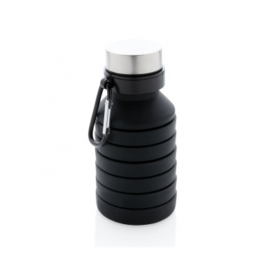 Logo trade promotional giveaways picture of: Leakproof collapsible silicone bottle with lid