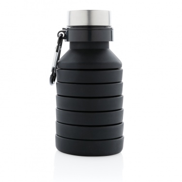 Logo trade corporate gifts image of: Leakproof collapsible silicone bottle with lid