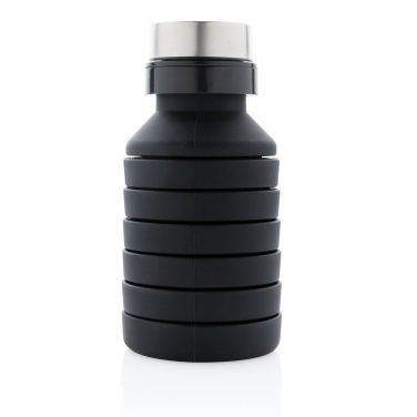 Logo trade advertising product photo of: Leakproof collapsible silicone bottle with lid