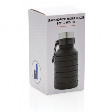 Logo trade promotional gifts picture of: Leakproof collapsible silicone bottle with lid