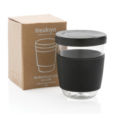 Logotrade promotional giveaways photo of: Ukiyo borosilicate glass with silicone lid and sleeve
