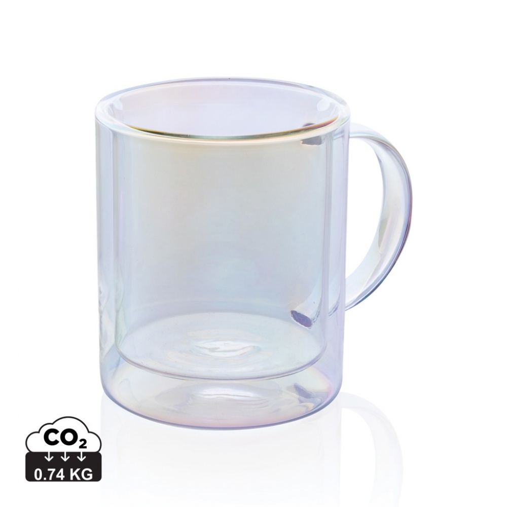 Logo trade corporate gift photo of: Deluxe double wall electroplated glass mug
