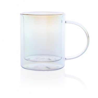 Logo trade promotional items picture of: Deluxe double wall electroplated glass mug