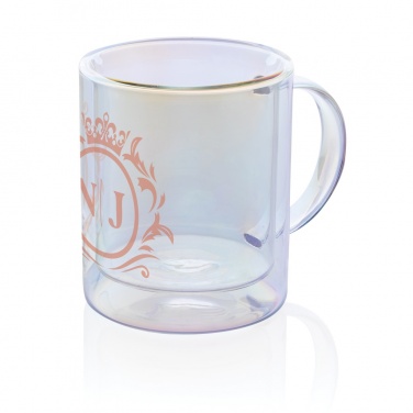 Logo trade corporate gift photo of: Deluxe double wall electroplated glass mug