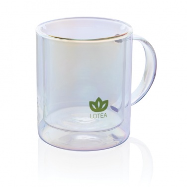 Logo trade advertising products image of: Deluxe double wall electroplated glass mug