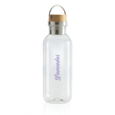 Logo trade promotional merchandise picture of: RCS RPET bottle with bamboo lid and handle