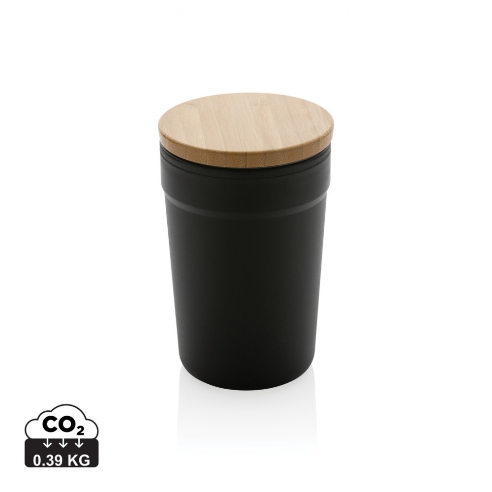 Logo trade promotional items image of: GRS certified recycled PP mug with bamboo lid