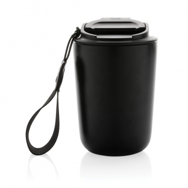 Logo trade promotional gifts picture of: Cuppa RCS re-steel vacuum tumbler with lanyard