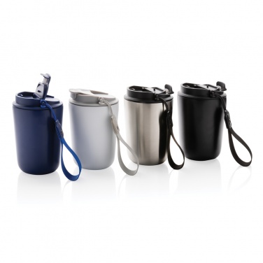 Logo trade advertising products image of: Cuppa RCS re-steel vacuum tumbler with lanyard